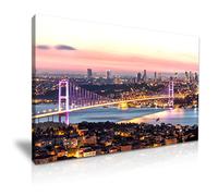 YES ART Bosphorus Bridge Istanbul Turkey Holiday Poster Canvas Print - Gift For Turkey Trip Home Hotel Office Decoration (XS: 31cm X 20cm)