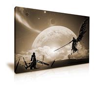 YES ART Final Fantasy 7 Sephiroth VS Cloud Canvas Print - For Modern Family Home Office Game Gym Room Hotel Decoration (76 cm x 50 cm)