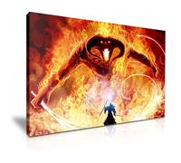 YES ART Lord of The Rings Balrog Gandalf The Grey Poster Canvas Wall Art Picture Print 76cmx50cm