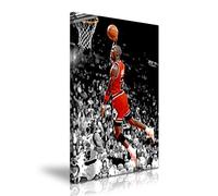 YES ART Michael Jordan Slam Dunk Basketball Canvas Wall Art Picture for Jordan NBA Fans Modern Home Gym Hotel Pub Decoration (M: 41cm X 61cm)