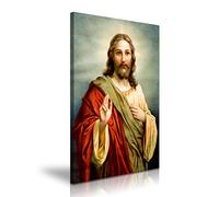 YES ART Prayer of Jesus Religious Catholic Stretched Canvas Wall Art Picture Print 50x76cm