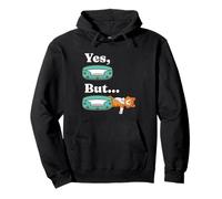 Yes But Sleeping Cat Meme Behavior Humor Pullover Hoodie