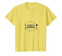 Yes Chef Chefs Orders Kitchen Authority Culinary Humor T-Shirt, Kids, Lemon, 4 Years