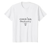 Yes Chef Cooking Obediently Kitchen Humor Culinary Fun T-Shirt, Kids, White, 4 Years