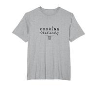 Yes Chef Cooking Obediently Kitchen Humor Culinary Fun T-Shirt, Men's Big and Tall, Heather Grey, 6X Tall