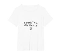 Yes Chef Cooking Obediently Kitchen Humor Culinary Fun T-Shirt, Women's Plus, White, 6X