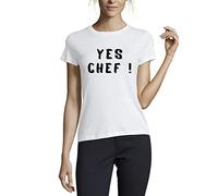 Yes Chef Funny Kitchen Cooking Meme Crew Neck Cotton Women's T-Shirt White Medium