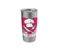Yes Chef Heart Chef Hat Fork Knife Stainless Steel Insulated Tumbler