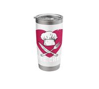 Yes Chef Heart Chef Hat Fork Knife Stainless Steel Insulated Tumbler