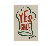 Yes Chef New York Art Poster Canvas Poster Wall Art Decor Print Picture Paintings for Living Room Bedroom Decoration 24x36inch(60x90cm)
