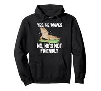 Yes He Waves No He's Not Friendly Bearded Dragon Reptile Pullover Hoodie