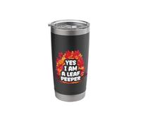 Yes I Am A Leaf Peeper Thanksgiving Fall Maple Leaf Peeping Stainless Steel Insulated Tumbler
