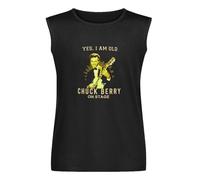Yes i am Old but i Saw Chuck Berry on Stage Signature Men Sleeveless T-Shirt Printed Vest Tank Black Tee Top S