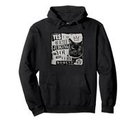 YES I AM QUIETLY JUDGING YOU THIS VERY MOMENT black cat Pullover Hoodie