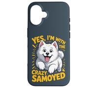 Yes, I am the crazy Samoyed Cartoon Pet Dog Breed Sammie Case for iPhone 16