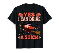 Yes I Can Drive A Stick Funny Halloween Kids Witch Apparel T-Shirt