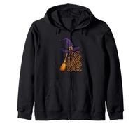 Yes I Can Drive A Stick Funny Halloween Witch Zip Hoodie