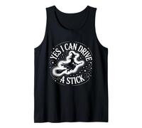 Yes I Can Drive A Stick Halloween Witch Spooky Broomstick Tank Top