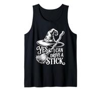 Yes I Can Drive A Stick Halloween Witch Spooky Broomstick Tank Top