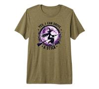 Yes, I Can Drive a Stick Witch Gothic Funny Halloween Witches Premium T-Shirt