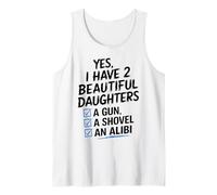 Yes I Have 2 Beautiful Daughters Father Dad Sarcastic Jokes Tank Top