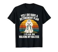 Yes I Have A Retirement Plan Walking My Maltese Dog Value Graphic T-Shirt, Men, Black, S