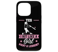Yes I Hit Like Girl Want A Lesson Baseball Girls Case for iPhone 13 Pro