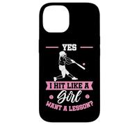 Yes I Hit Like Girl Want A Lesson Baseball Girls Case for iPhone 14