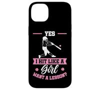 Yes I Hit Like Girl Want A Lesson Baseball Girls Case for iPhone 14 Plus