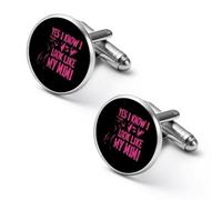 Yes I Know I Look Like My Mimi Round Cufflinks for Men Classic Cuff Links Jewellery for Wedding Business Party