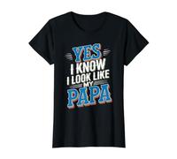 Yes I Know I Look Like My Papa Cute Daddy Lookalike - Value Graphic T-Shirt, Women, Black, S