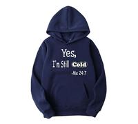 Yes I’m Still Cold Hoodie for Men Fleece Long Sleeve Funny Hoodies Kangaroo Pocket Oversized Graphic Hoodies Loose Fit Drawstring Hooded Sweatshirts Smart Casual Streetwear
