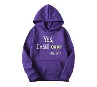 Yes I’m Still Cold Hoodie for Men Fleece Long Sleeve Funny Hoodies Kangaroo Pocket Oversized Graphic Hoodies Loose Fit Drawstring Hooded Sweatshirts Smart Casual Streetwear