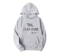 Yes I’m Still Cold Hoodie for Men Fleece Long Sleeve Funny Hoodies Kangaroo Pocket Oversized Graphic Hoodies Loose Fit Drawstring Hooded Sweatshirts Smart Casual Streetwear
