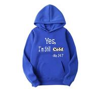 Yes I’m Still Cold Hoodie for Men Fleece Long Sleeve Funny Hoodies Kangaroo Pocket Oversized Graphic Hoodies Loose Fit Drawstring Hooded Sweatshirts Smart Casual Streetwear