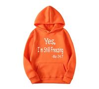 Yes I’m Still Freezing Hoodie for Men Fleece Long Sleeve Hooded Pullover Loose Fit Casual Jumper with Pocket Drop Shoulder Ribbed Cuff Graphic Hoodies Mens Funny Hoodies