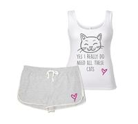 Yes I Really Do Need All These Cats Cat Pyjama Set 60 SECOND MAKEOVER Grey XS