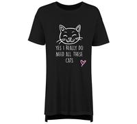 Yes I Really Do Need All These Cats Nightie 60 SECOND MAKEOVER Black XS