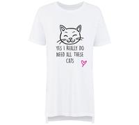 Yes I Really Do Need All These Cats Nightie 60 SECOND MAKEOVER White M