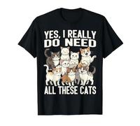 Yes, I Really Do Need All These Cats Value Graphic T-Shirt, Men, Black, M
