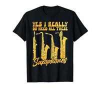 Yes I Really Do Need All These Saxophones Value Graphic T-Shirt, Men, Black, XL