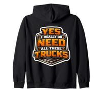 Yes I Really Do Need All These Trucks Collector Kids Boys Zip Hoodie
