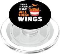 Yes I Really Eat All These Wings Funny Chicken Wing PopSockets PopGrip for MagSafe