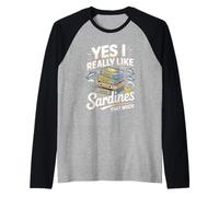 Yes I Really Like Sardines that Much Raglan Baseball Tee