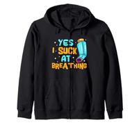 Yes I Suck At Breathing Asthma Inhaler Asthmatic Respiratory Zip Hoodie