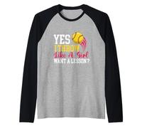 Yes I Throw Like A Girl - Softball Lover Softballer Raglan Baseball Tee
