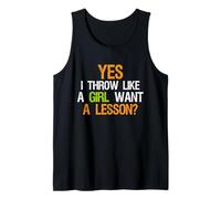 Yes I Throw Like A Girl Want A Lesson Softball Lovers Tank Top