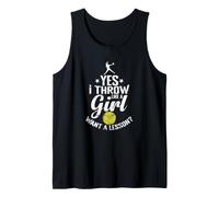 Yes I Throw Like a Girl Want a Lesson Softball Tank Top