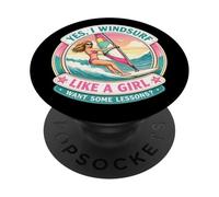 Yes I Windsurf Like A Girl Want Some Lessons Windsurfer Joke PopSockets Adhesive PopGrip