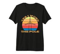 Yes I Work The Retro Windmill Green Energy Wind Turbine Tech Premium T-Shirt